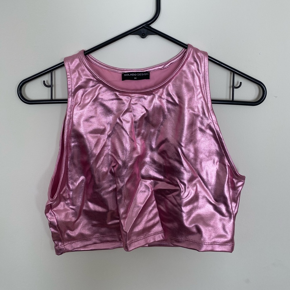 Metallic pink top